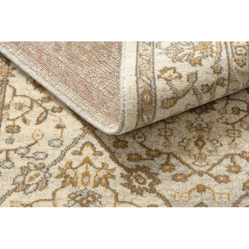 Teppich SOHO 477.27.LA100 Wollwebteppich OSTA - Rauten, Rahmen geometrisch natur beige