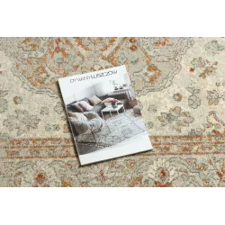 Teppich SOHO 477.01.LA112 Wollwebteppich OSTA - Ornament, Rosette natur terrakotta / beige