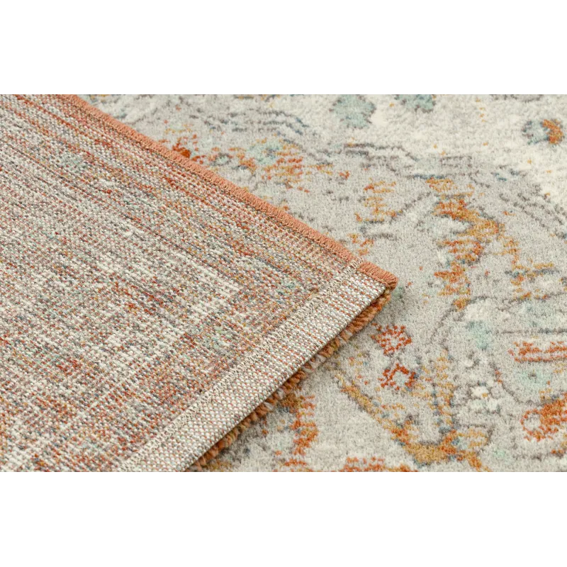 Teppich SOHO 477.01.LA112 Wollwebteppich OSTA - Ornament, Rosette natur terrakotta / beige