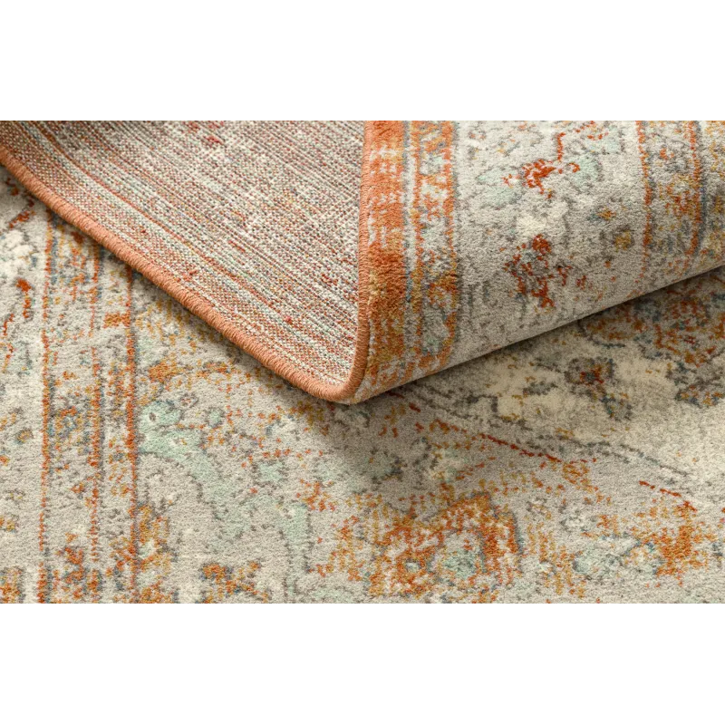 Teppich SOHO 477.01.LA112 Wollwebteppich OSTA - Ornament, Rosette natur terrakotta / beige