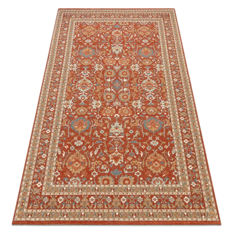 Teppich SOHO 477.26.LA300 Wollé OSTA - Ornament, Rahmen natur Terrakotta / Beige