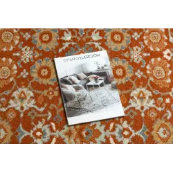 Teppich SOHO 477.26.LA300 Wollé OSTA - Ornament, Rahmen natur Terrakotta / Beige