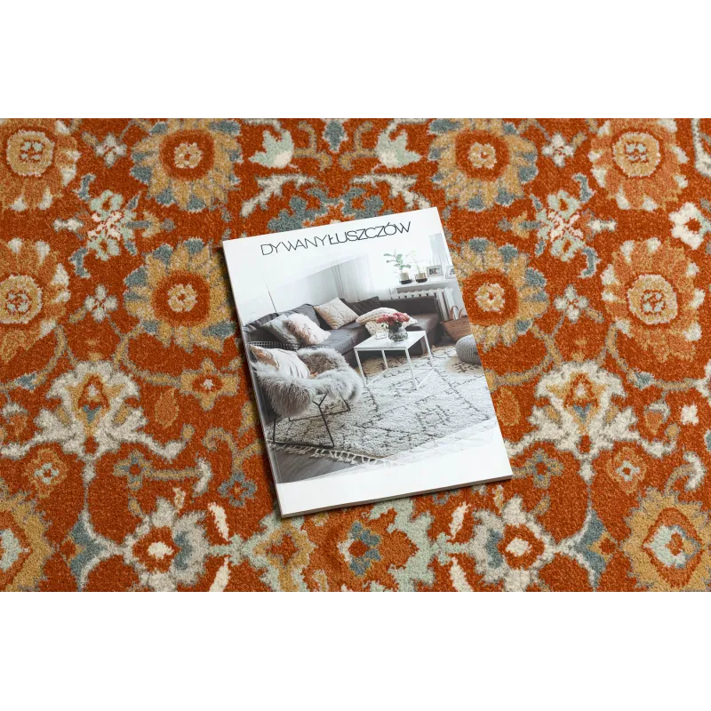 Teppich SOHO 477.26.LA300 Wollé OSTA - Ornament, Rahmen natur Terrakotta / Beige