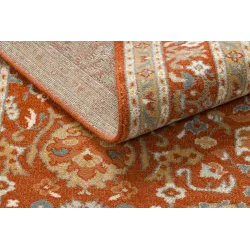 Teppich SOHO 477.26.LA300 Wollé OSTA - Ornament, Rahmen natur Terrakotta / Beige