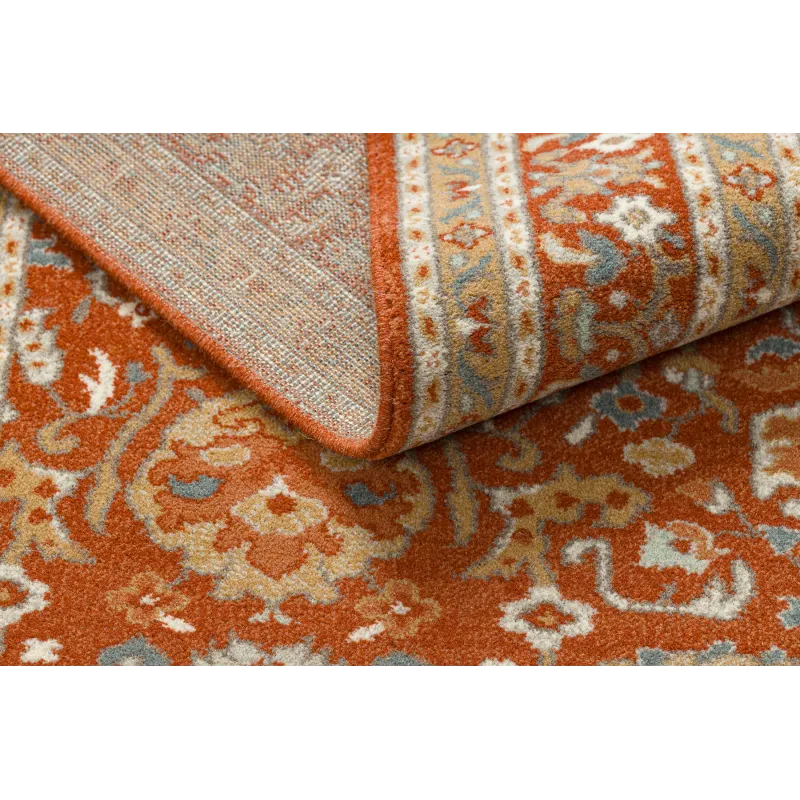 Teppich SOHO 477.26.LA300 Wollé OSTA - Ornament, Rahmen natur Terrakotta / Beige