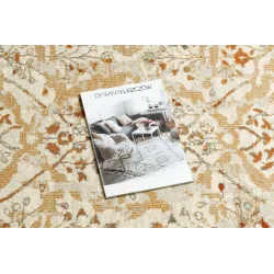 Teppich SOHO 477.04.LA110 Wolle OSTA - Blumen, Rahmen natur Beige / Terrakotta