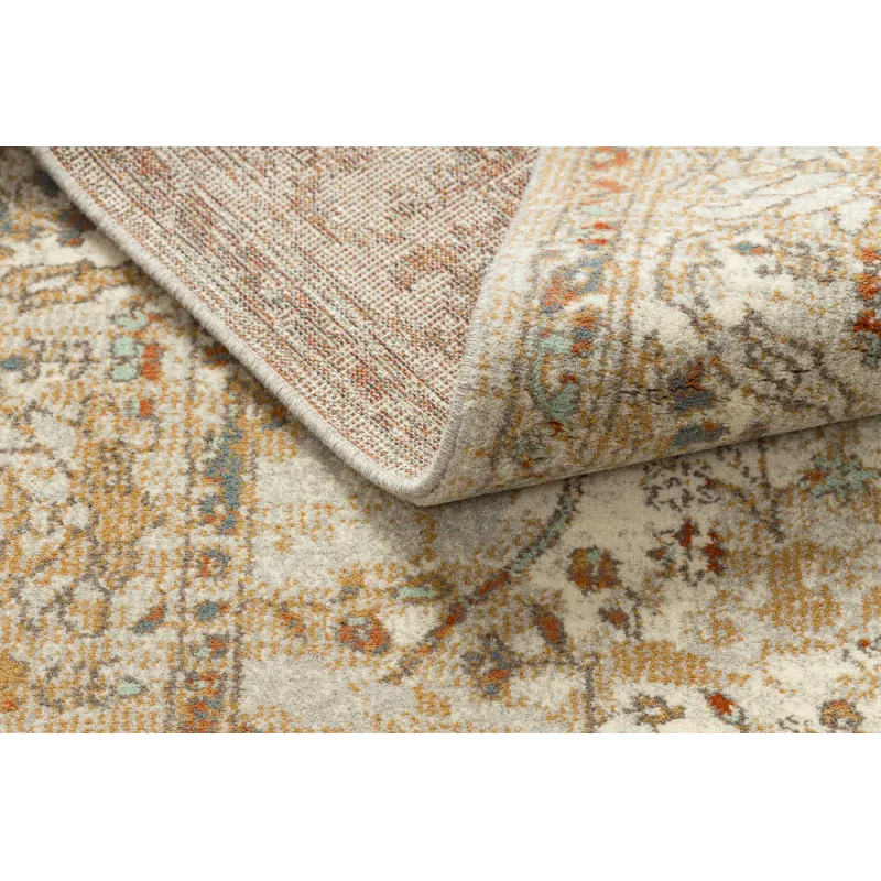 Teppich SOHO 477.04.LA110 Wolle OSTA - Blumen, Rahmen natur Beige / Terrakotta