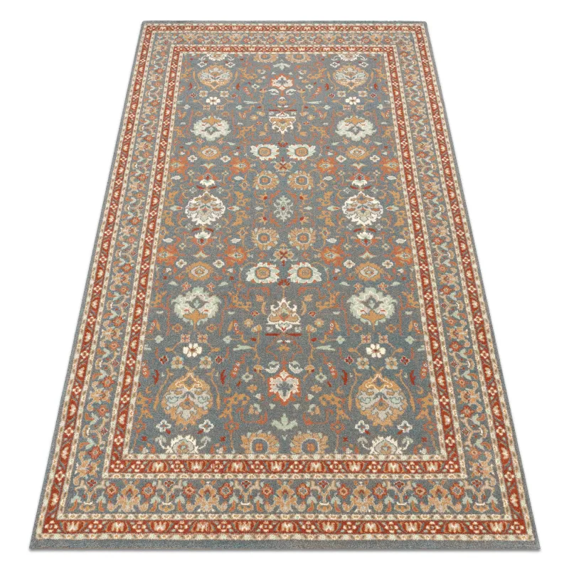 Teppich SOHO 477.26.LA500 Wolle OSTA - Ornament, Rahmen natur Blau / Terrakotta