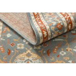 Teppich SOHO 477.26.LA500 Wolle OSTA - Ornament, Rahmen natur Blau / Terrakotta