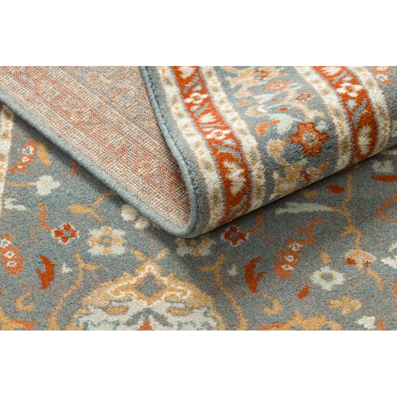 Teppich SOHO 477.26.LA500 Wolle OSTA - Ornament, Rahmen natur Blau / Terrakotta