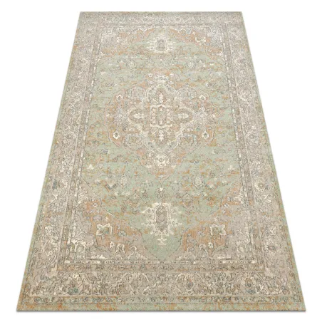 Teppich SOHO 477.01.LA402 Wollmischung OSTA - Ornament, Rosette natürlich Grün / Beige