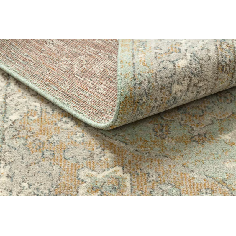 Teppich SOHO 477.01.LA402 Wollmischung OSTA - Ornament, Rosette natürlich Grün / Beige