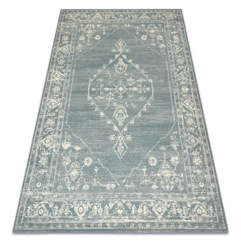 Teppich ABBY 486.10.LA500 Wollmischung OSTA - Ornament, Rahmen klassisch Blau / Beige