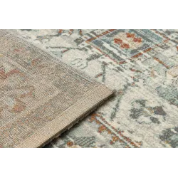 Teppich SOHO 477.09.LA100 Wollmischung OSTA - Boho, Rahmen naturbeige / grün