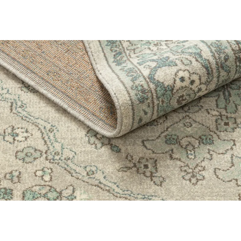 Teppich SOHO 477.01.LA119 Wollmischung OSTA - Ornament, Rosette naturbeige / grün