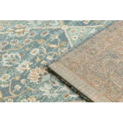 Teppich SOHO 477.27.LA500 Wollmischung OSTA - Rauten, Rahmen geometrisch naturgrün / blau