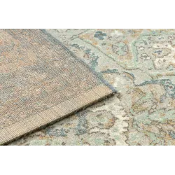 Teppich SOHO 477.01.LA502 Wollstoff OSTA - Ornament, Rosette natur Grün / Blau