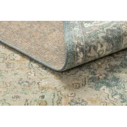 Teppich SOHO 477.01.LA502 Wollstoff OSTA - Ornament, Rosette natur Grün / Blau