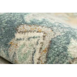 Teppich SOHO 477.01.LA502 Wollstoff OSTA - Ornament, Rosette natur Grün / Blau