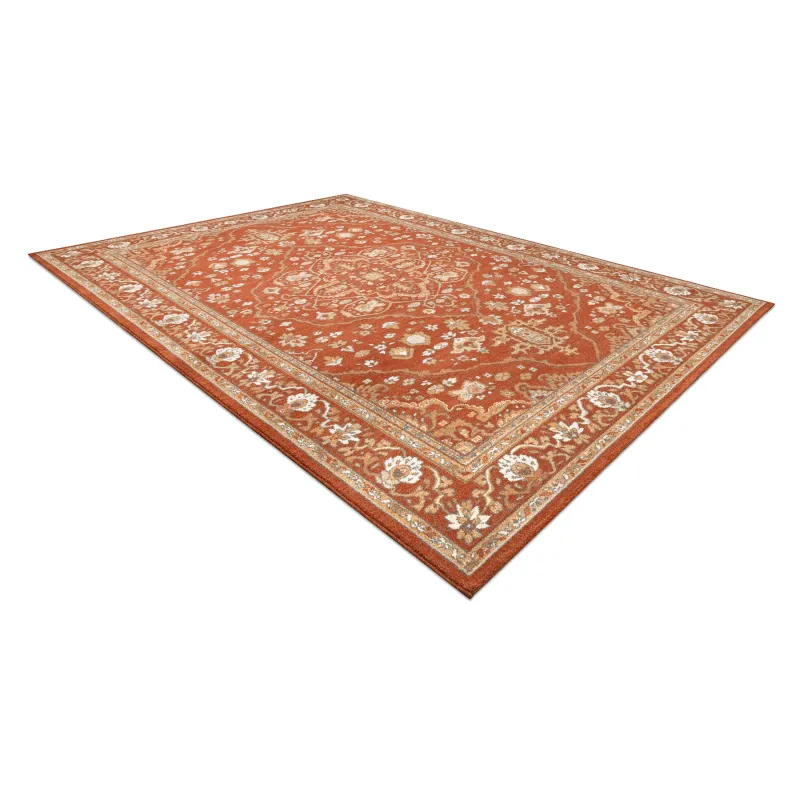 Teppich SOHO 477.01.LA301 Wollstoff OSTA - Ornament, Rahmen natur Terrakotta / Beige