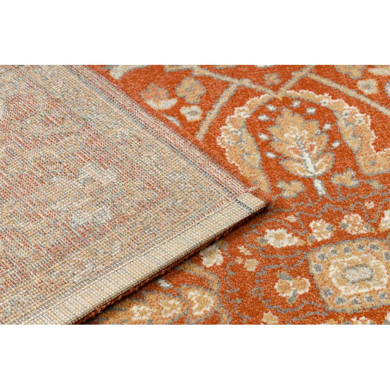 Teppich SOHO 477.01.LA301 Wollstoff OSTA - Ornament, Rahmen natur Terrakotta / Beige
