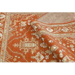 Teppich SOHO 477.01.LA301 Wollstoff OSTA - Ornament, Rahmen natur Terrakotta / Beige