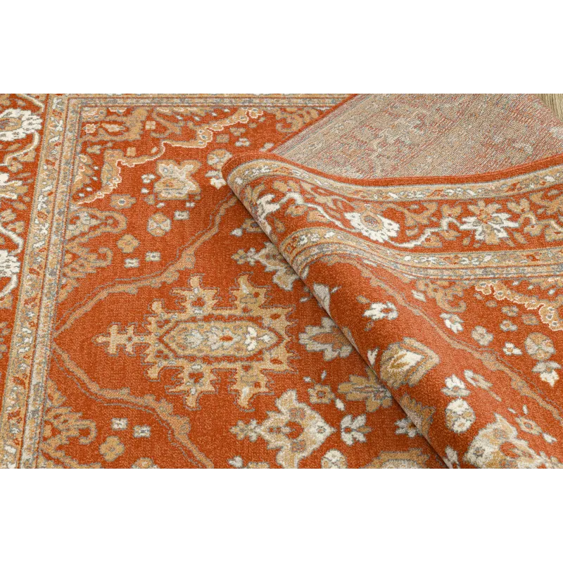 Teppich SOHO 477.01.LA301 Wollstoff OSTA - Ornament, Rahmen natur Terrakotta / Beige