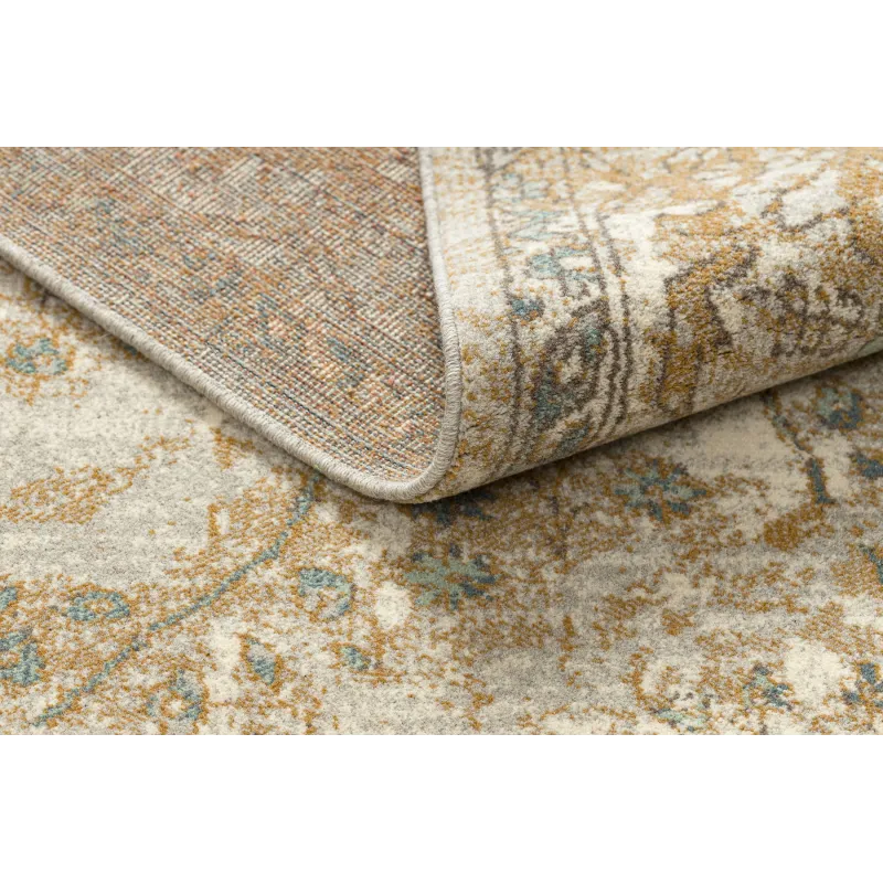 Teppich SOHO 477.04.LA113 Wollmischung OSTA - Ornament, Rahmen natur beige / braun