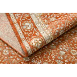 Teppich SOHO 477.27.LA300 Wollmischung OSTA - Rauten, Rahmen geometrisch natur terrakotta / beige