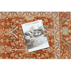 Teppich SOHO 477.08.LA300 Wollmischung OSTA - Ornament, Bordüre natur terrakotta / beige