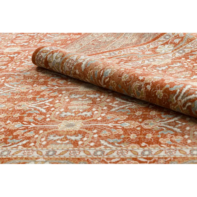 Teppich SOHO 477.08.LA300 Wollmischung OSTA - Ornament, Bordüre natur terrakotta / beige