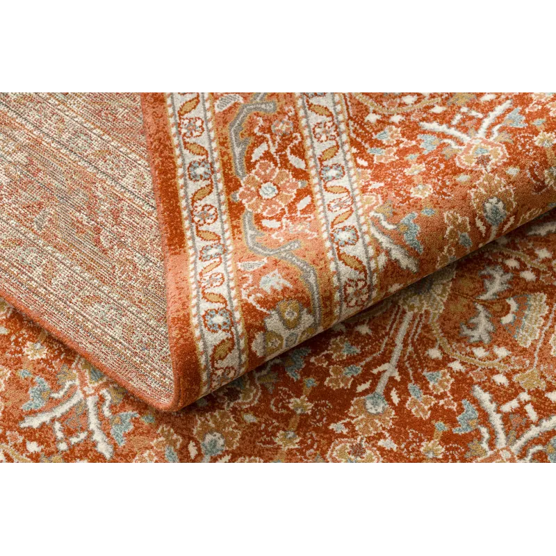 Teppich SOHO 477.08.LA300 Wollmischung OSTA - Ornament, Bordüre natur terrakotta / beige
