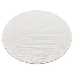 Teppich TIMO 5979 Kreis SISAL draussen Rahmen weiß - ZWEITKLASSIGES PRODUKT