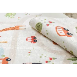 Beiger Kinderteppich BAMBINO 1165 Zoo, ideal für das Kinderzimmer