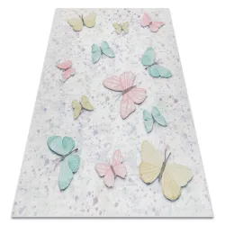 BAMBINO Waschteppich Schmetterlinge für Kinder Anti-Rutsch - creme - ZWEITKLASSIGES PRODUKT