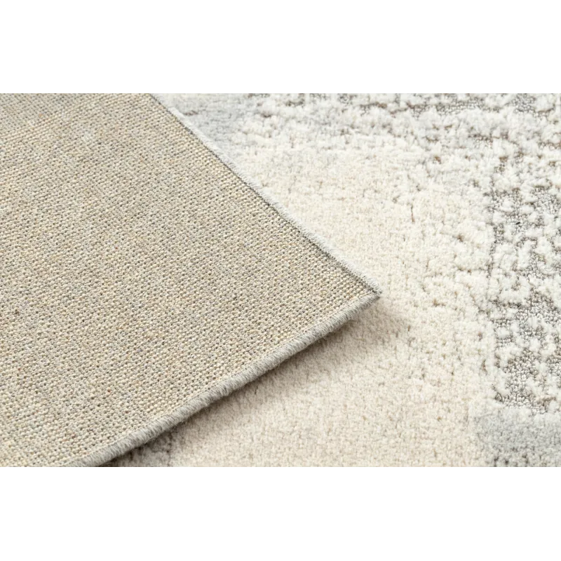 Wollteppich FLUX 461.43.AE110 OSTA - Geometrisch, strukturiert, loftiger Stil creme / grau