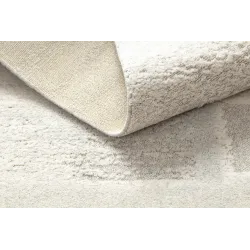 Wollteppich FLUX 461.43.AE110 OSTA - Geometrisch, strukturiert, loftiger Stil creme / grau
