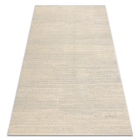 Wollteppich FLUX 461.93.AE120 OSTA - Linien, strukturiert, loftiger Stil creme / grau