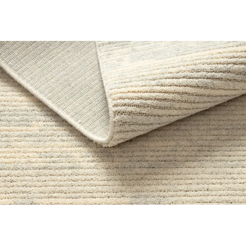 Wollteppich FLUX 461.93.AE120 OSTA - Linien, strukturiert, loftiger Stil creme / grau