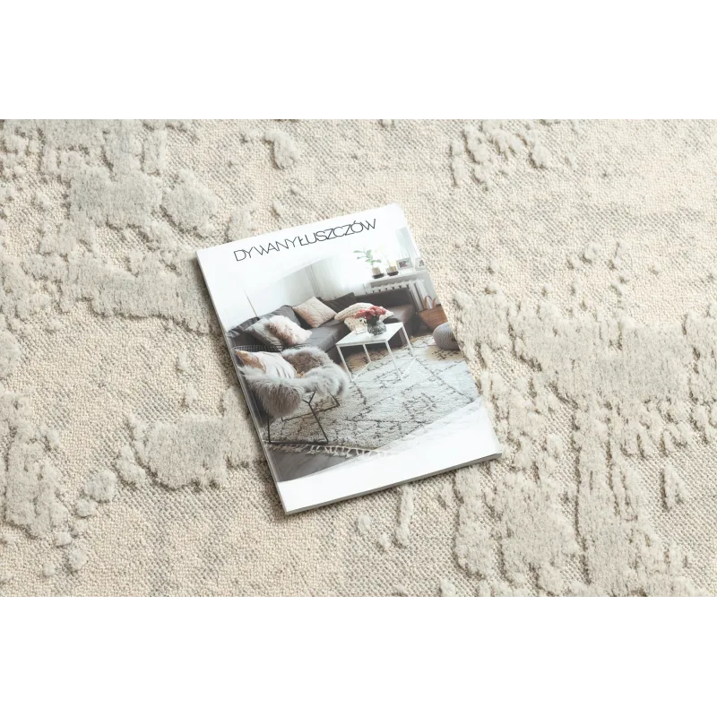 Teppich FLUX 461.2.AE120 Wollmischung OSTA - Abstraktion, strukturell, Loftstil Creme / Grau