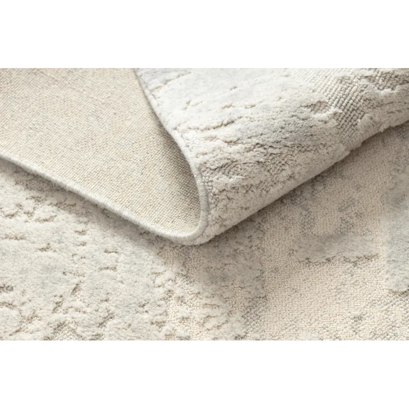Teppich FLUX 461.2.AE120 Wollmischung OSTA - Abstraktion, strukturell, Loftstil Creme / Grau