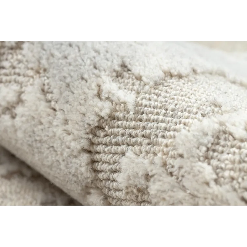 Teppich FLUX 461.2.AE120 Wollmischung OSTA - Abstraktion, strukturell, Loftstil Creme / Grau