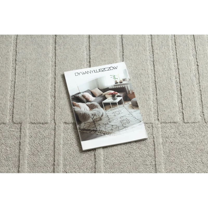 Teppich FLUX 461.3.AE121 Wollmischung OSTA - Geometrisch, strukturell, Loftstil Beige / Grau