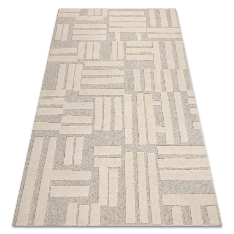 Teppich FLUX 461.95.AE110 Wollmischung OSTA - Geometrisch, strukturell, Loft-Stil creme / beige