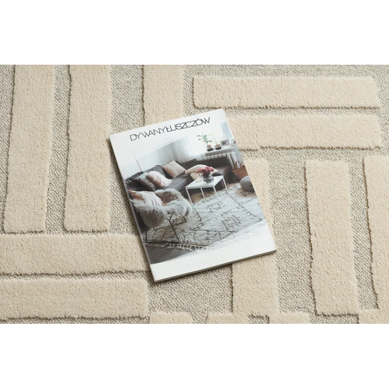 Teppich FLUX 461.95.AE110 Wollmischung OSTA - Geometrisch, strukturell, Loft-Stil creme / beige