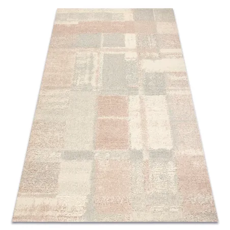 Teppich FLUX 461.43.AE200 Wollmischung OSTA - Geometrisch, strukturell, Loft-Stil creme / rosa