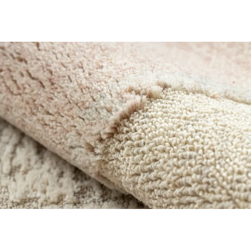 Teppich FLUX 461.43.AE200 Wollmischung OSTA - Geometrisch, strukturell, Loft-Stil creme / rosa