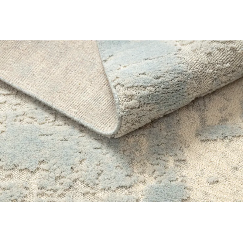 Teppich FLUX 461.2.AE500 Wollmischung OSTA - Abstraktion, strukturell, Loft-Stil creme / blau