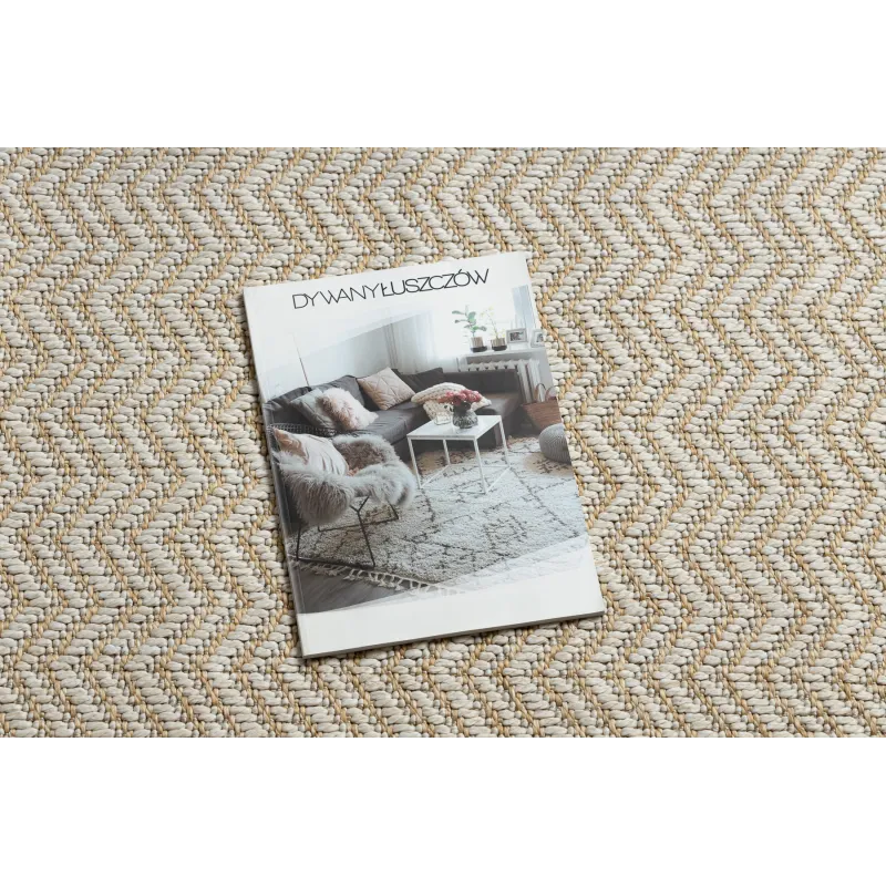 Moderner Teppich in creme und beige, perfekt für Wohnräume