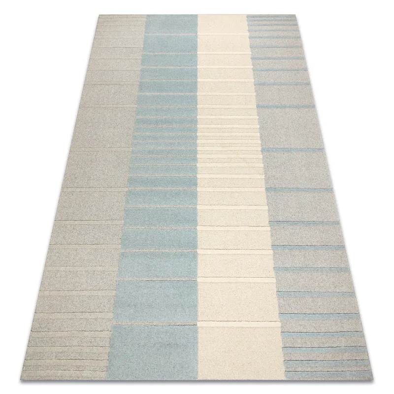 Teppich FLUX 461.3.AE120 Wollmischung OSTA - Linien, strukturell, Loft-Stil grau / blau